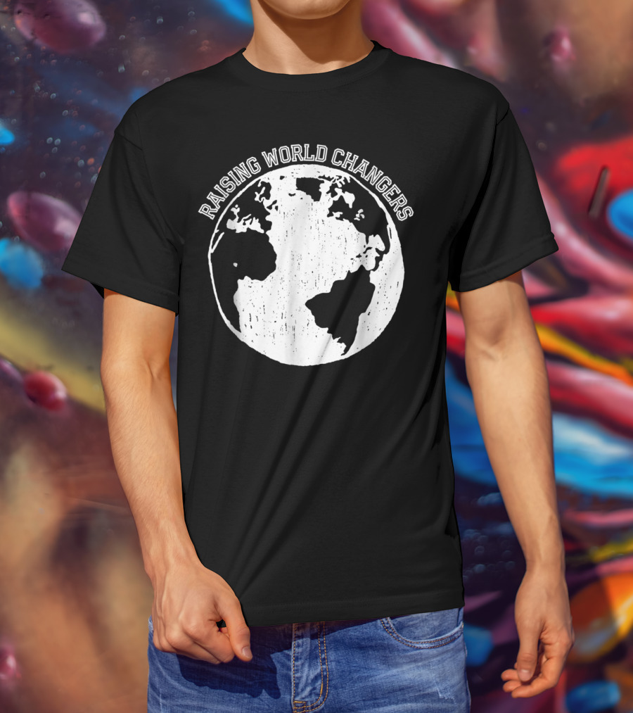 Raising World Changers Christian Mom World Map T-Shirt