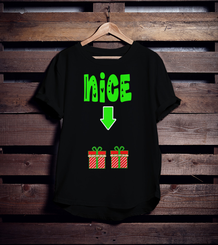 Christmas Expecting Twins Mom Baby Announcement Nice Arrow Presents T-Shirt