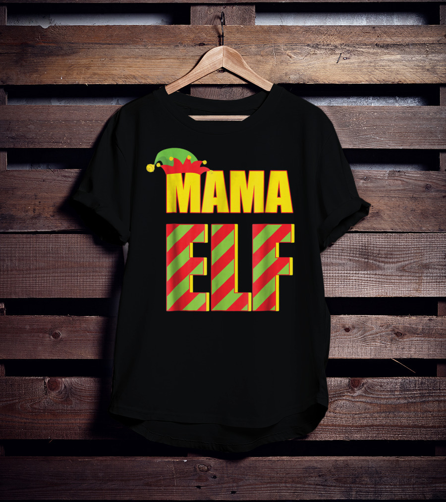 Mama Elf Christmas Family Matching Fun Women T-Shirt