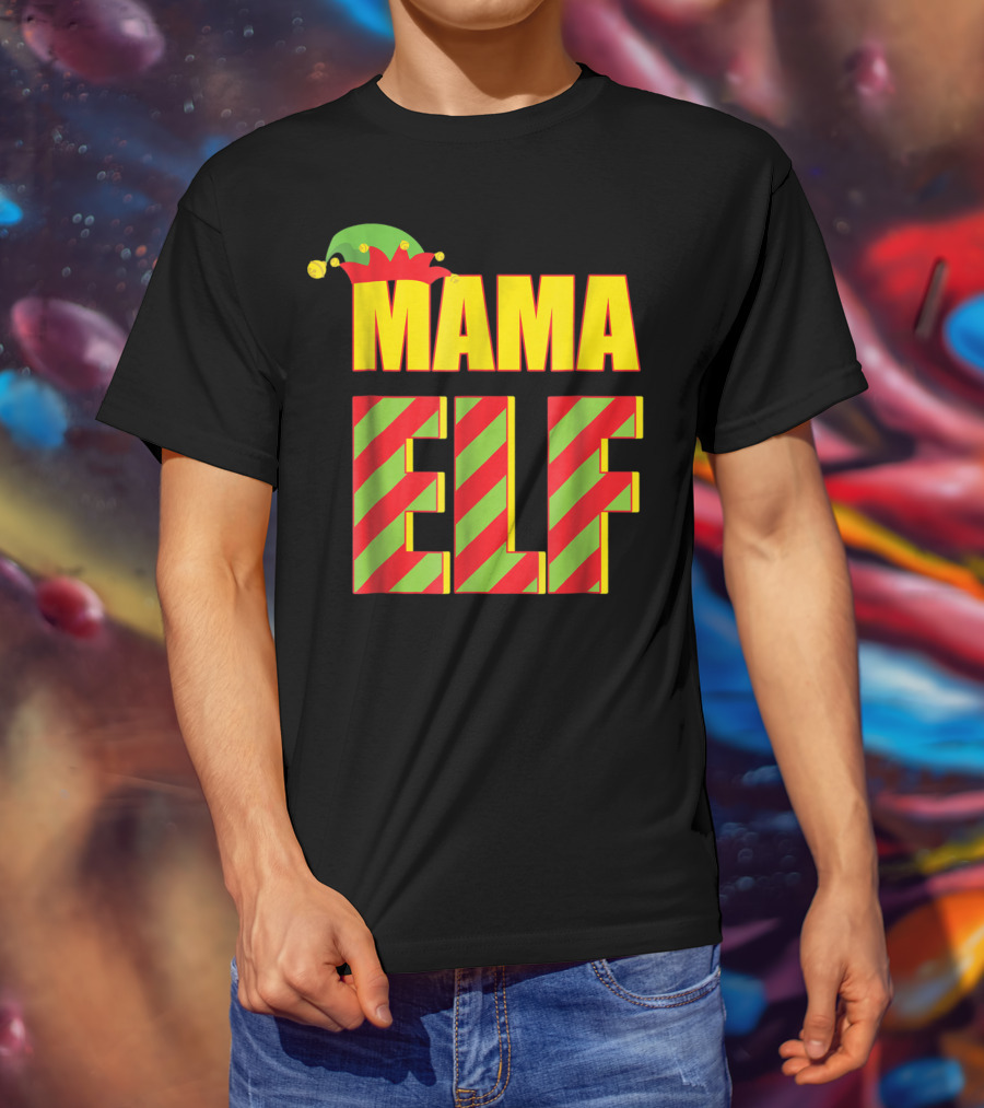 Mama Elf Christmas Family Matching Fun Women T-Shirt