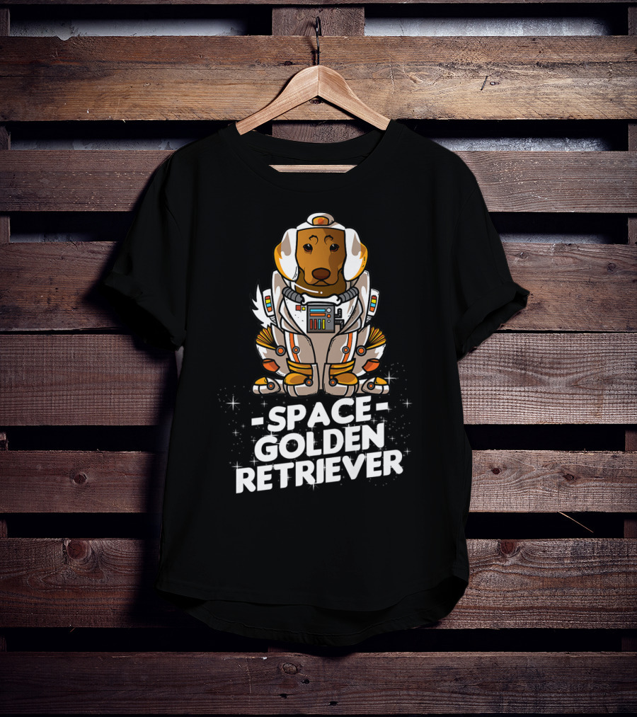 Space Golden Retriever Dog In Space Suit T-Shirt