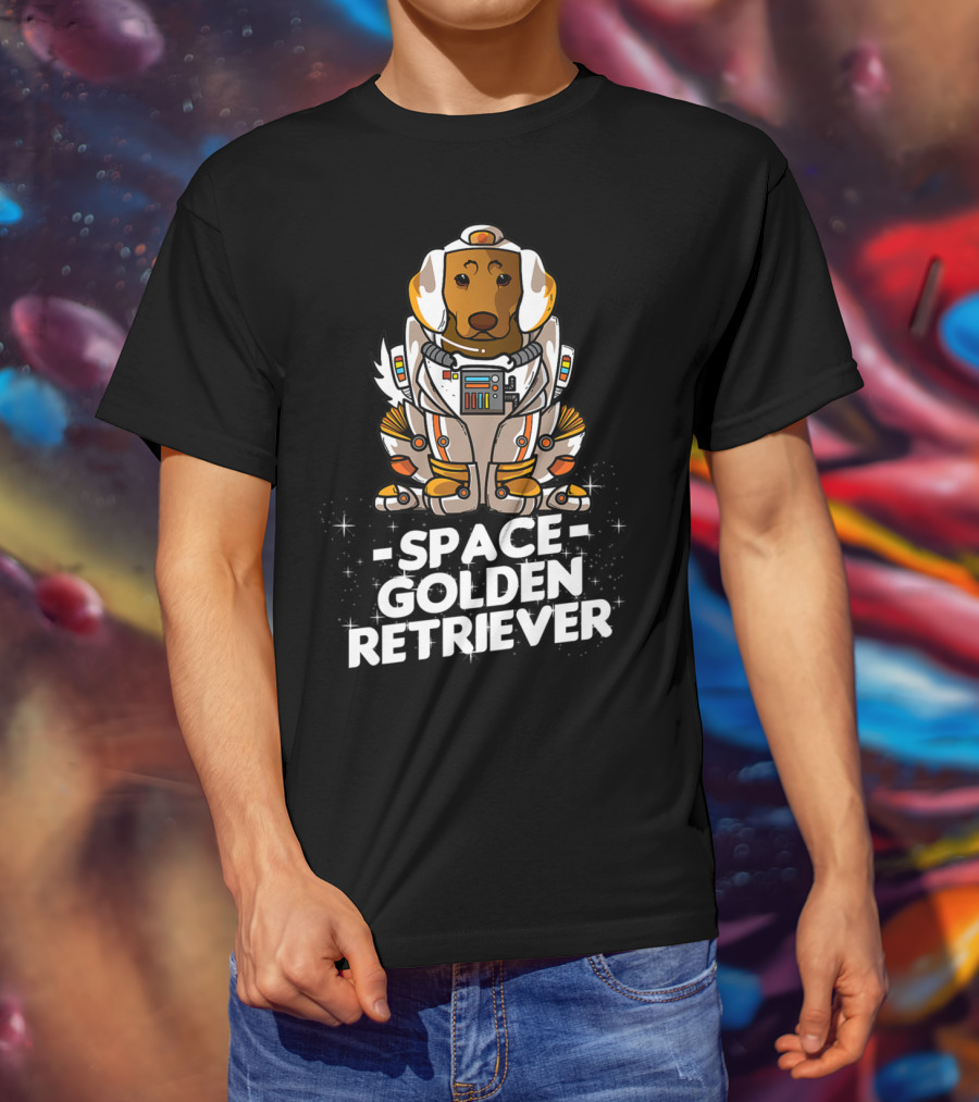 Space Golden Retriever Dog In Space Suit T-Shirt