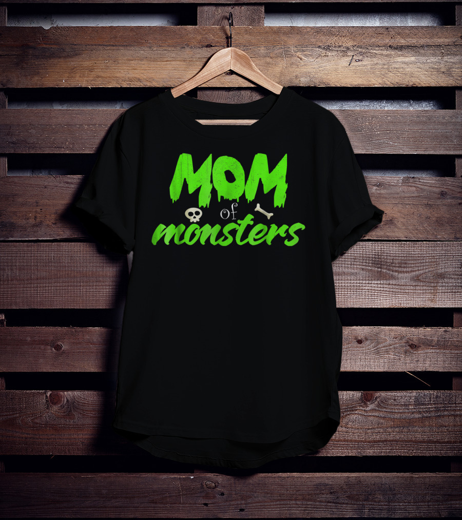 Mom Of Monsters Skull Bone Kids Christmas Girls T-Shirt
