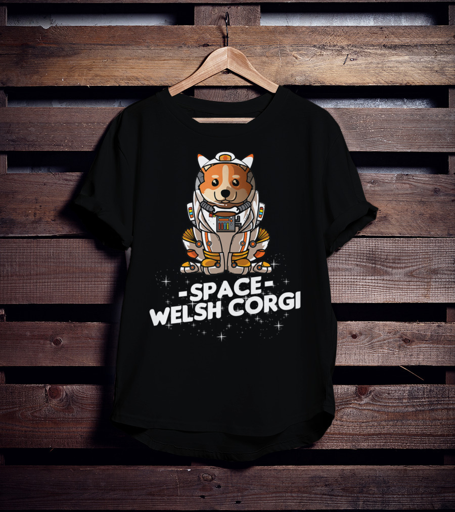 Space Welsh Corgi Christmas Suit Dog T-Shirt