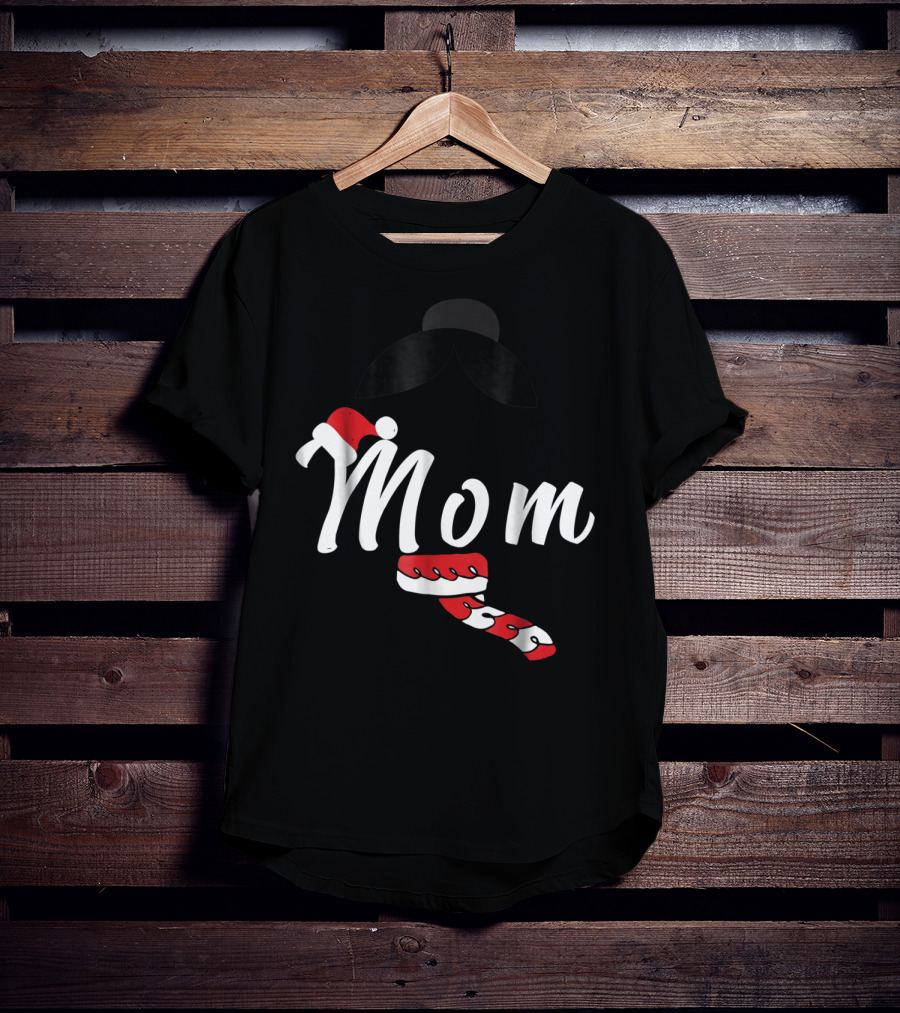 Cool Mom Christmas Santa Hat Candy Cane Family Matching Holiday T-Shirt
