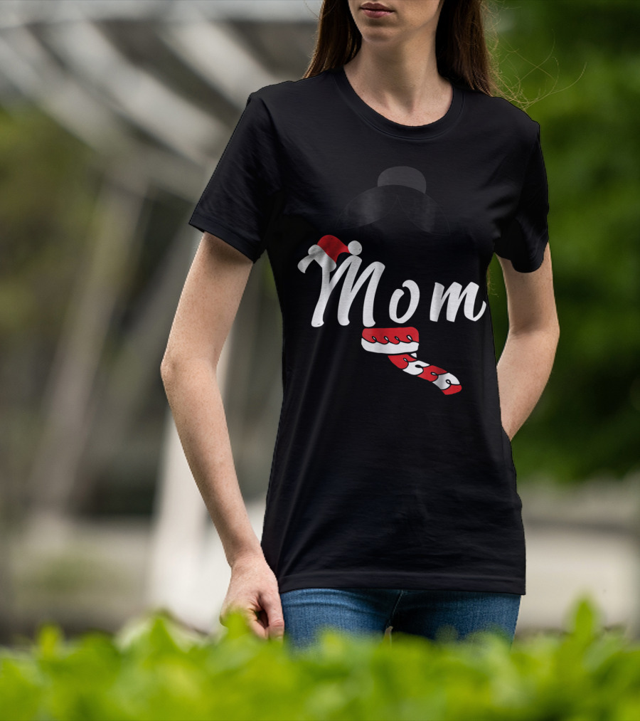 Cool Mom Christmas Santa Hat Candy Cane Family Matching Holiday T-Shirt