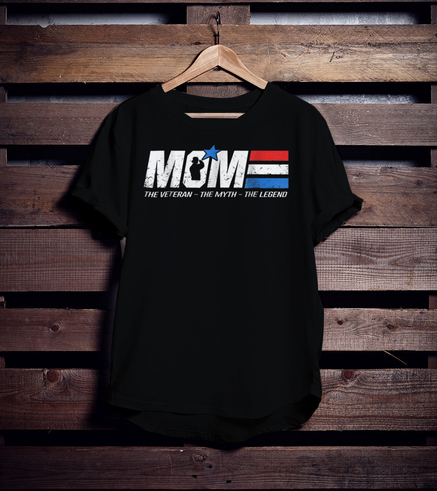 Cool Mom The Veteran The Myth The Legend Star Silhouette Red White Blue T-Shirt