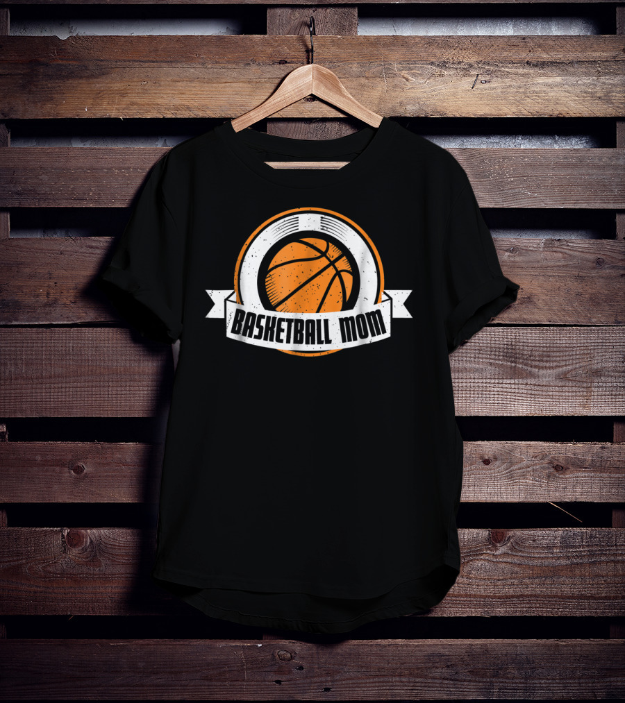 Basketball Mom Cute Basketball Emblem T-Shirt