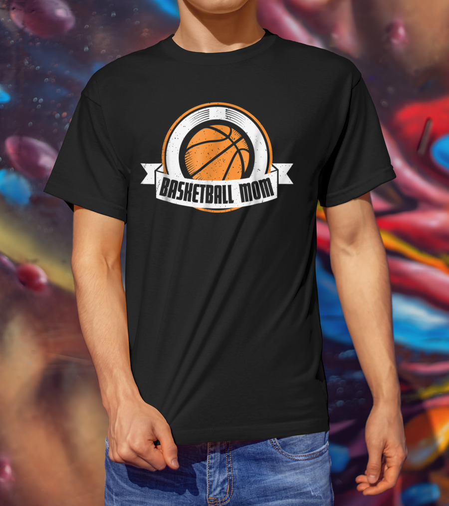 Basketball Mom Cute Basketball Emblem T-Shirt