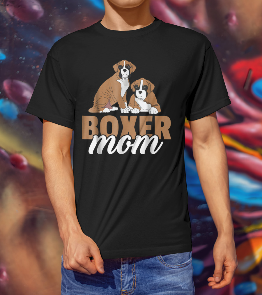 Boxer Dog Lovers Cute Boxer Mom T-Shirt