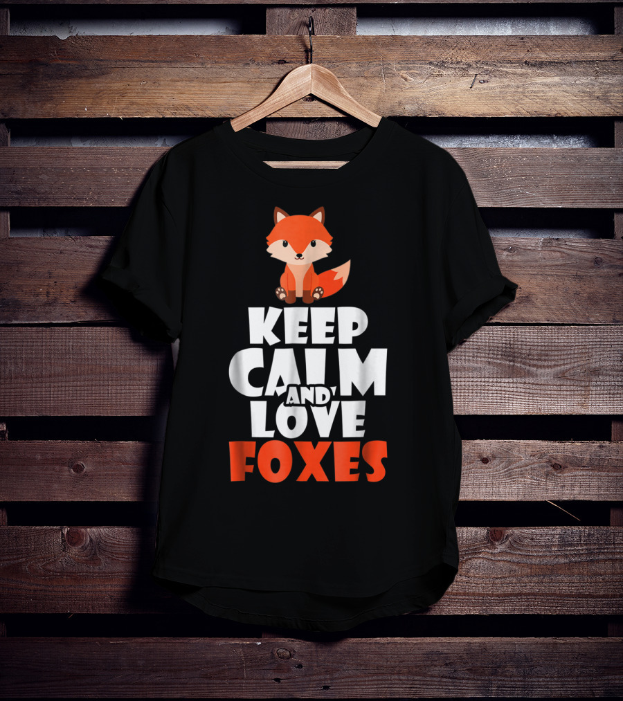 Cute Fox KEEP CALM AND LOVE FOXES Girls T-Shirt