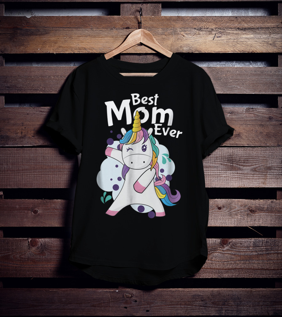 Best Mom Ever Cute Dancing Rainbow Unicorn T-Shirt