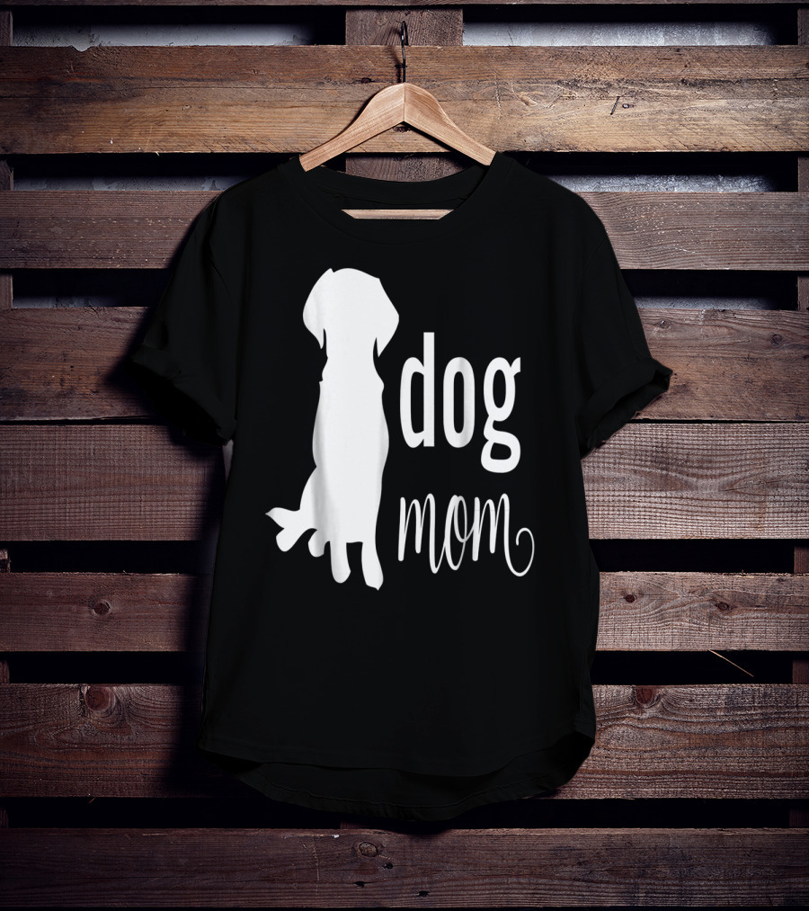 Dog Mom Silhouette White Dog Mom T-Shirt