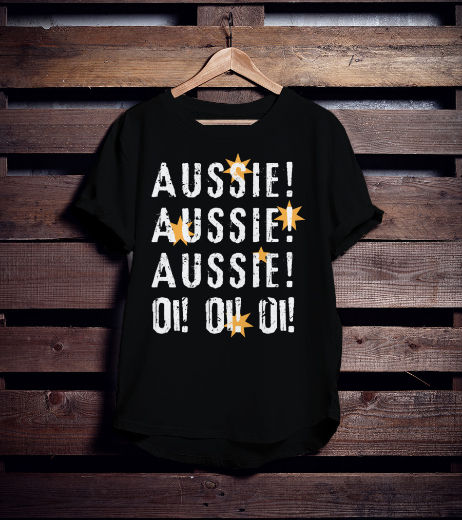 Aussie Aussie Aussie Oi Oi Oi Chant With Southern Cross Stars T-Shirt