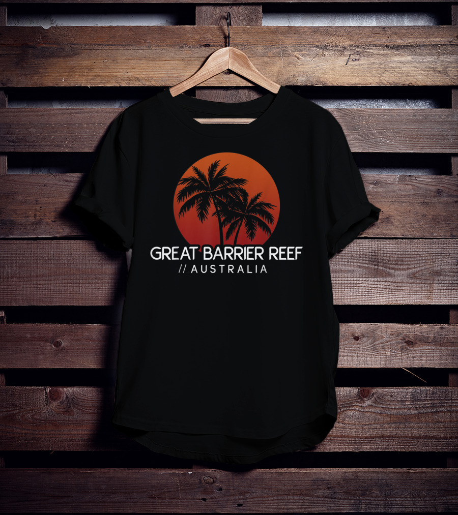Great Barrier Reef Australia Sunset Palms T-Shirt