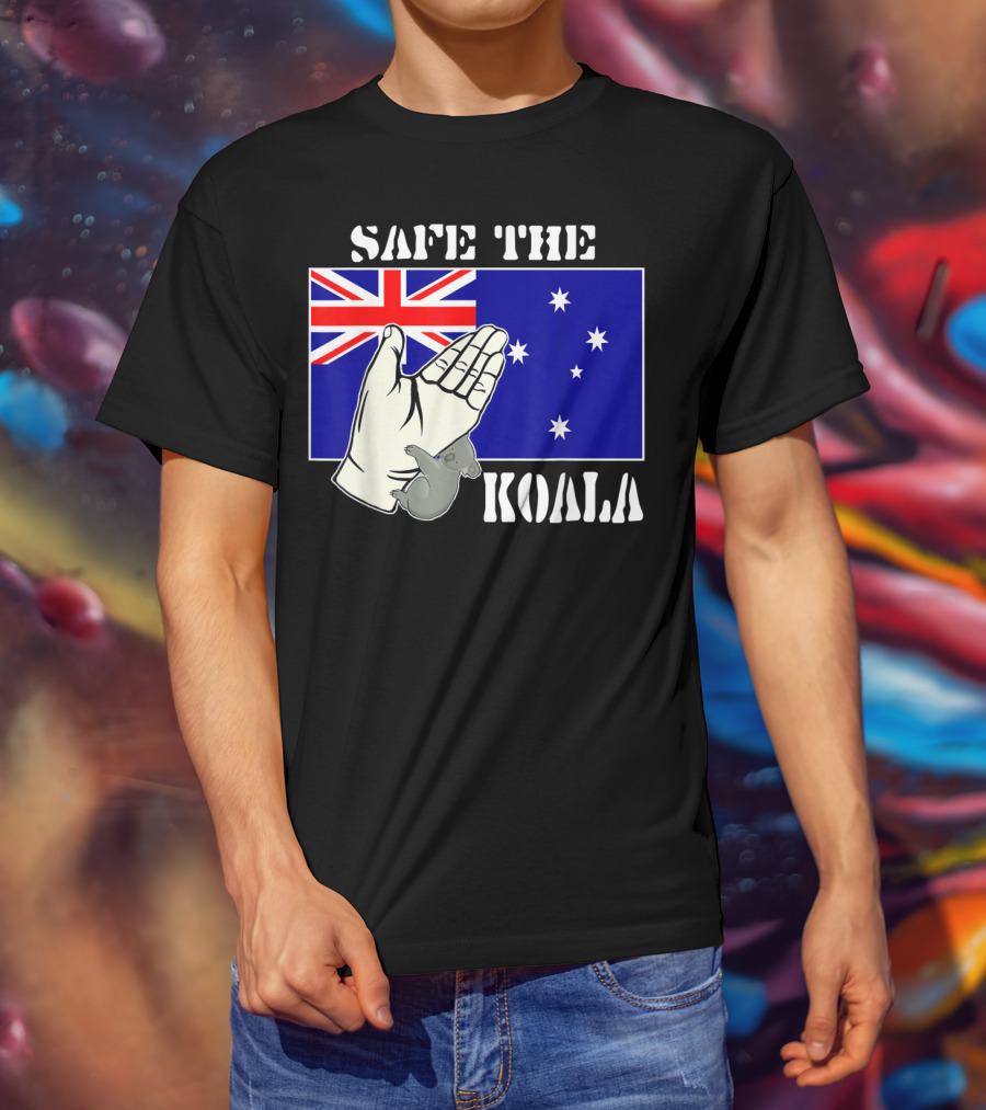 Safe The Koala Australia Flag Animal Welfare Koala T-Shirt