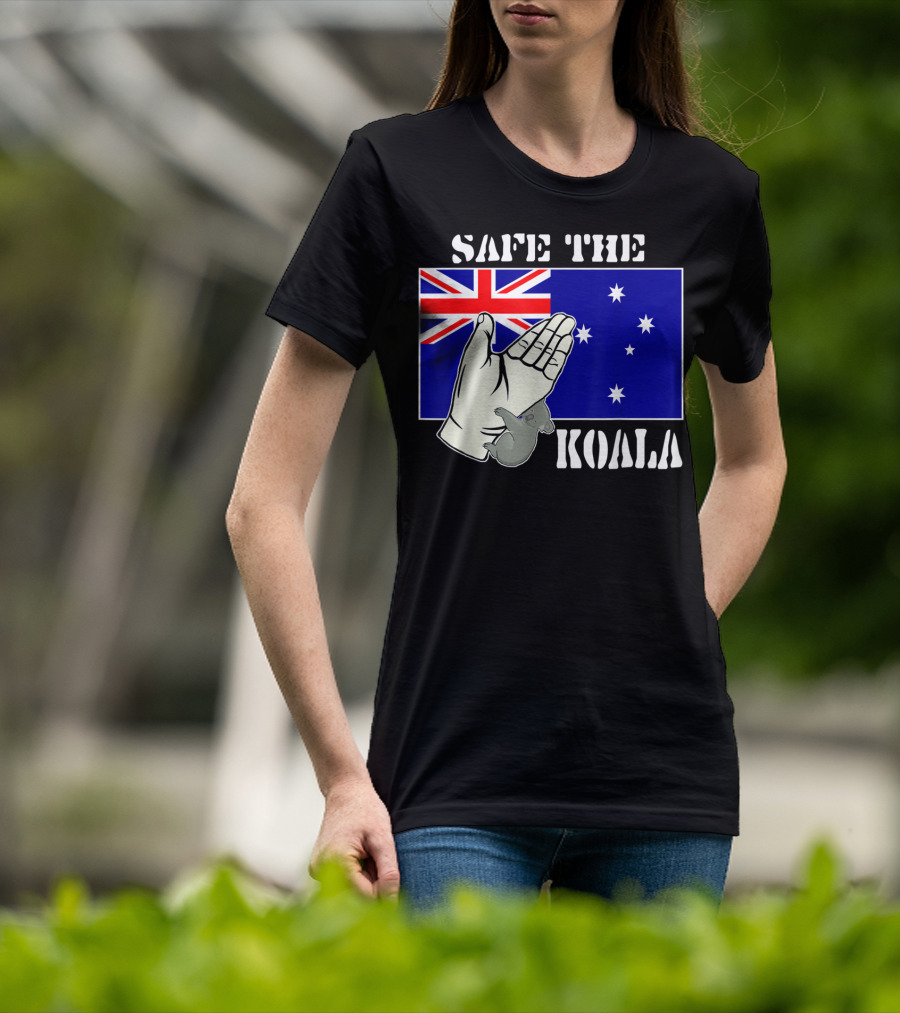 Safe The Koala Australia Flag Animal Welfare Koala T-Shirt
