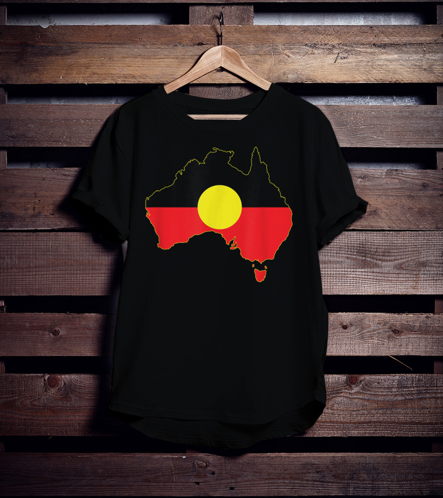 Aboriginal Flag Incorporated Map Of Australia T-Shirt