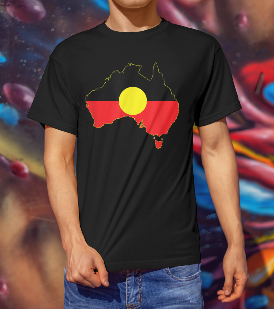 Aboriginal Flag Incorporated Map Of Australia T-Shirt