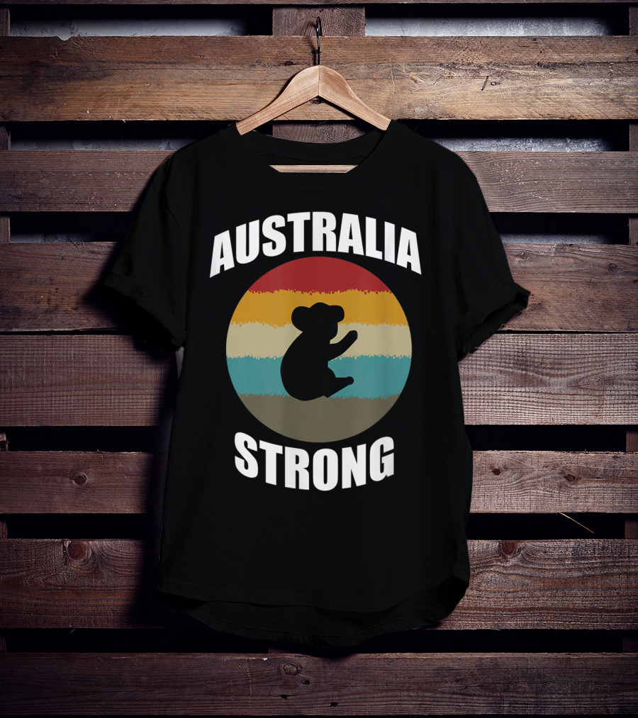 Australia Strong Koala Bear Retro Circle T-Shirt