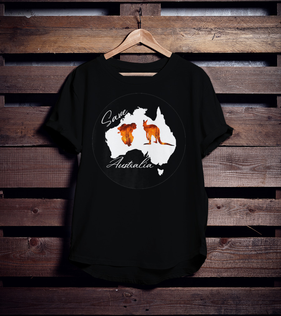 Save Australia Kangaroo And Koala Silhouette Forest Protection T-Shirt