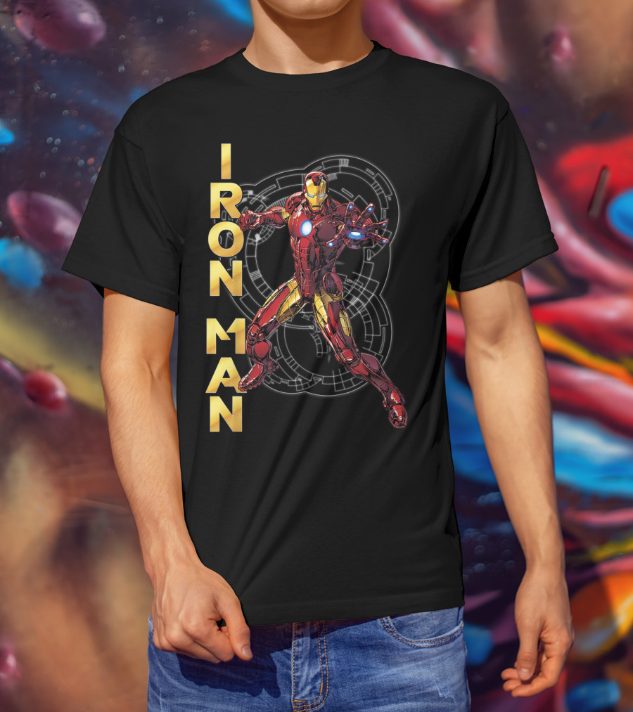 Marvel Avengers Assemble Iron Man Tech Suit Blueprint T-Shirt