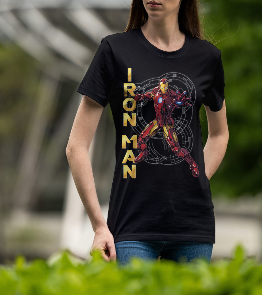Marvel Avengers Assemble Iron Man Tech Suit Blueprint T-Shirt