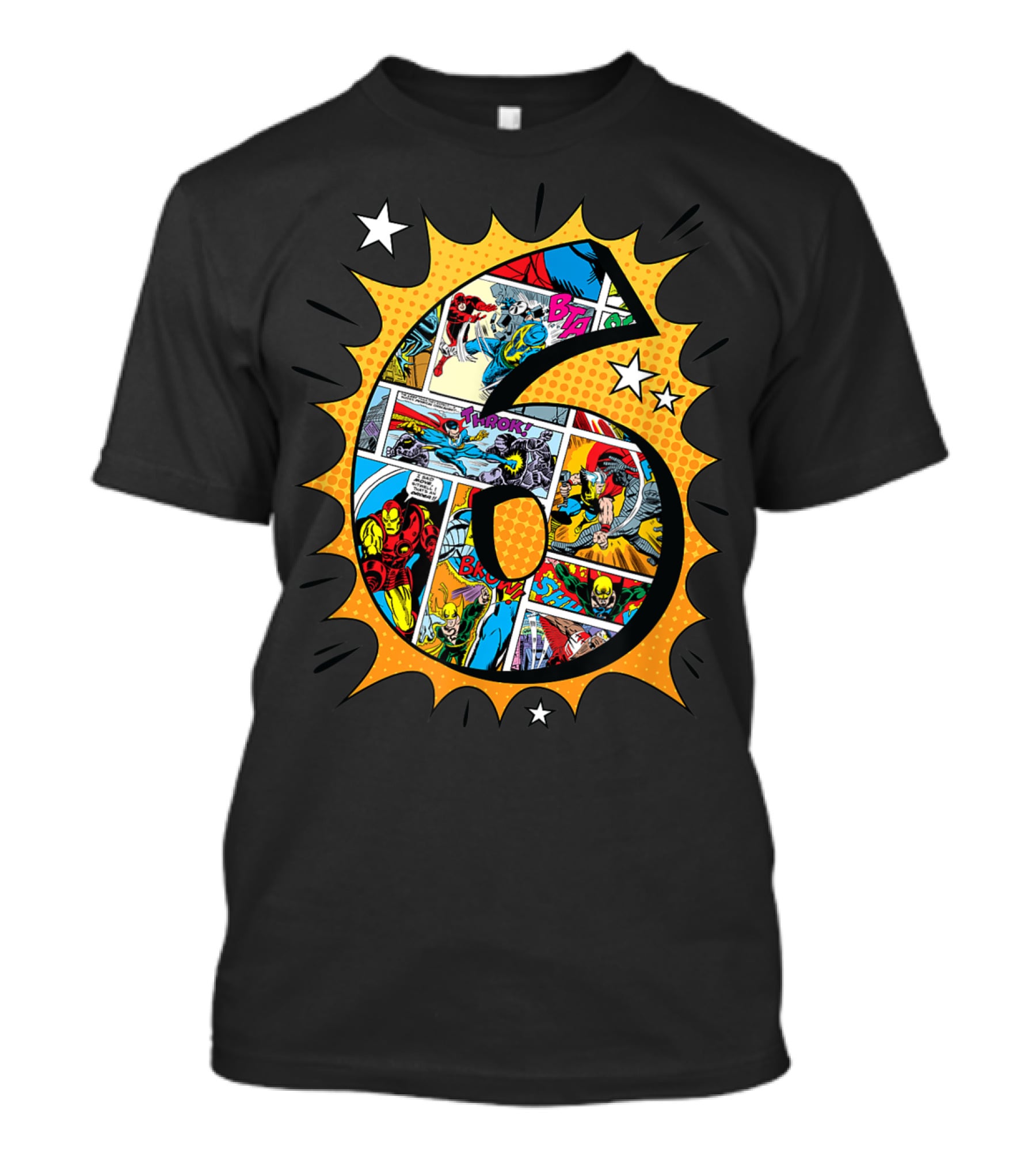 Marvel Avengers Comics Birthday 6 Superhero T-Shirt