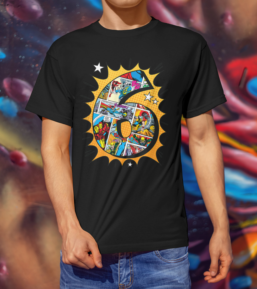 Marvel Avengers Comics Birthday 6 Superhero T-Shirt