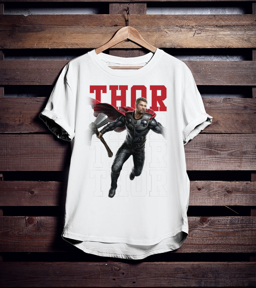 Marvel Avengers Endgame Thor Text Overlay Pose T-Shirt