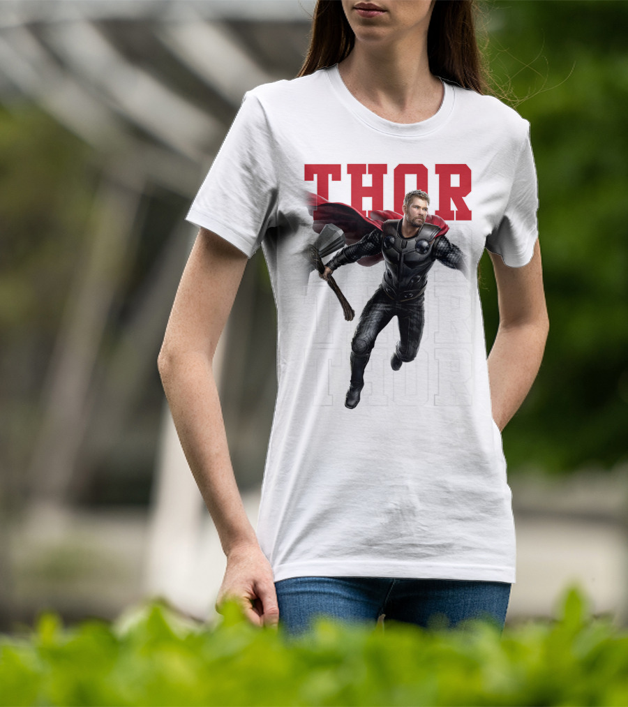 Marvel Avengers Endgame Thor Text Overlay Pose T-Shirt