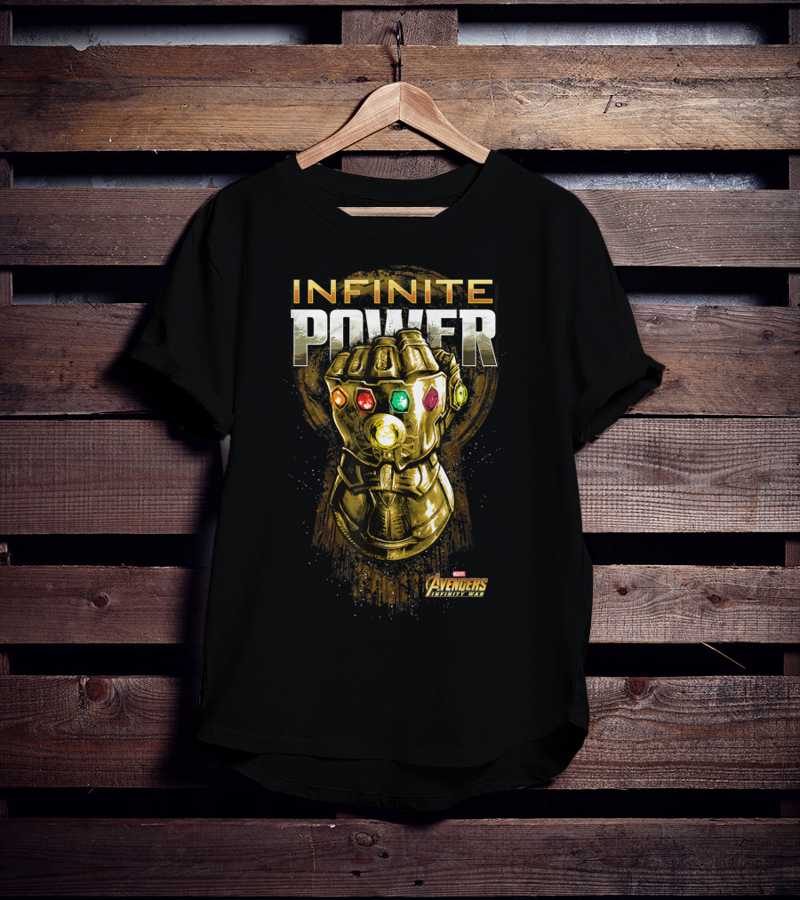 Infinite Power Gold Gauntlet Marvel Avengers Infinity War T-Shirt