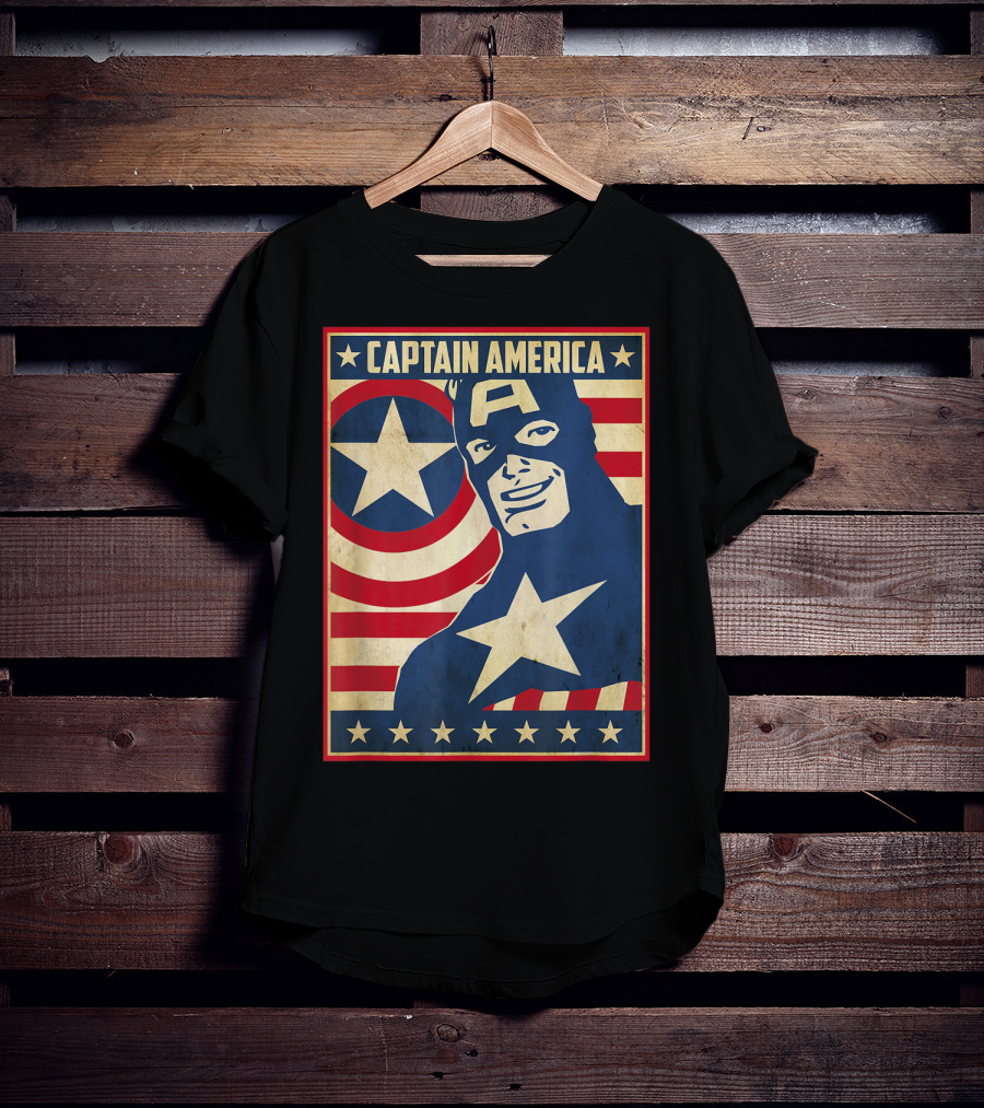 Captain America Avengers Patriotic Star Icon T-Shirt