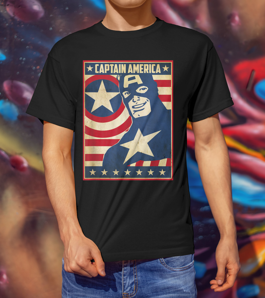 Captain America Avengers Patriotic Star Icon T-Shirt