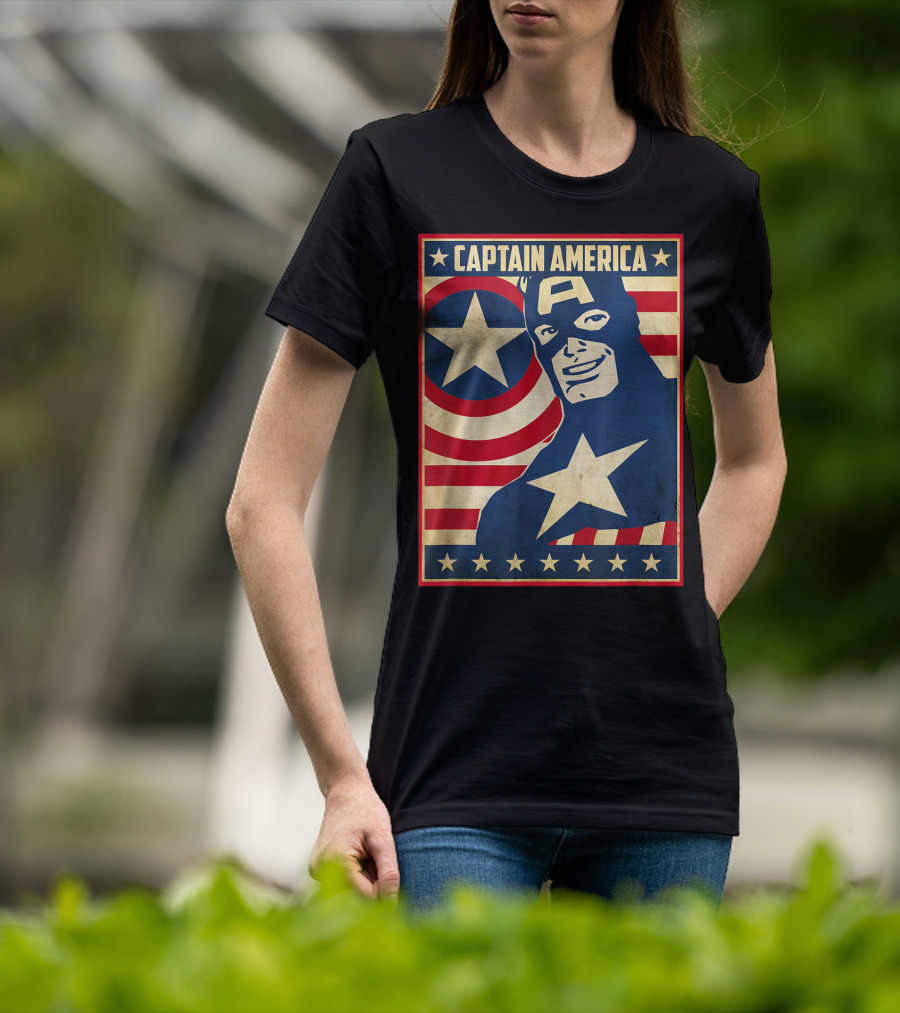 Captain America Avengers Patriotic Star Icon T-Shirt