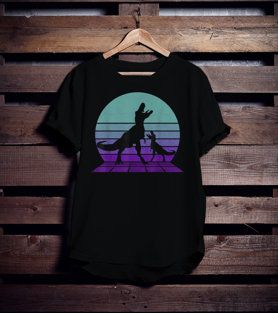 Trex Dinosaur Tyrannosaurus Father's Day Retro T-Shirt