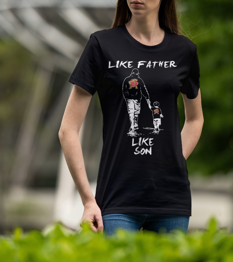 Maryland Terrapins Like Father Like Son Walking Together With Matching T-Shirt