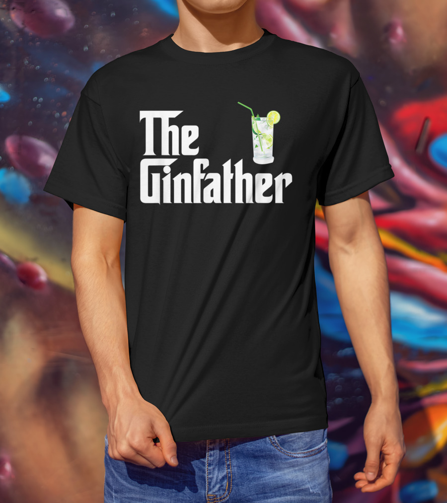 The Gin Father With Lime And Straw Gin And Tonic T-Shirt