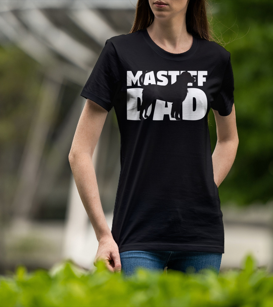 Mastiff Dad Silhouette Design Father's Day T-Shirt