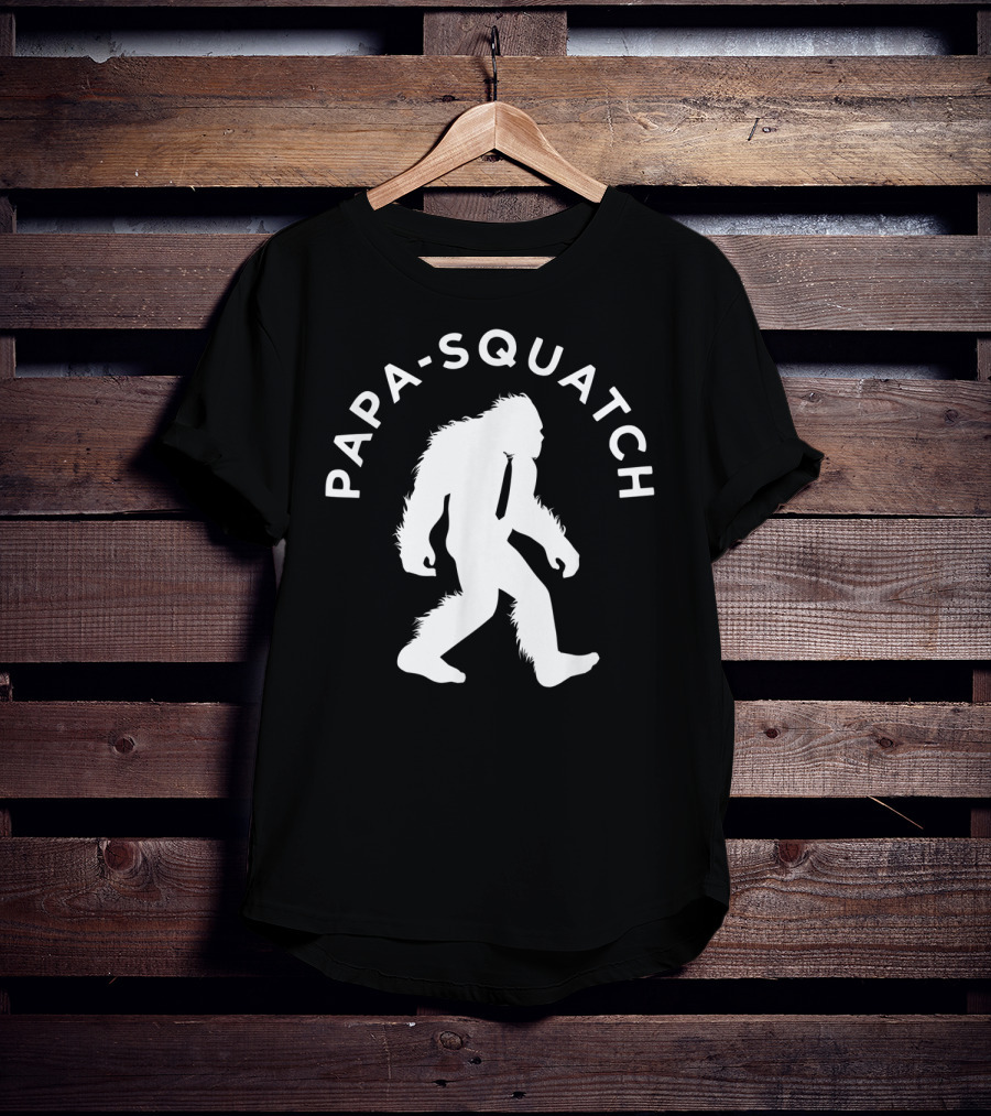 Papa Sasquatch Cute Cryptid Father Bigfoot Walking T-Shirt