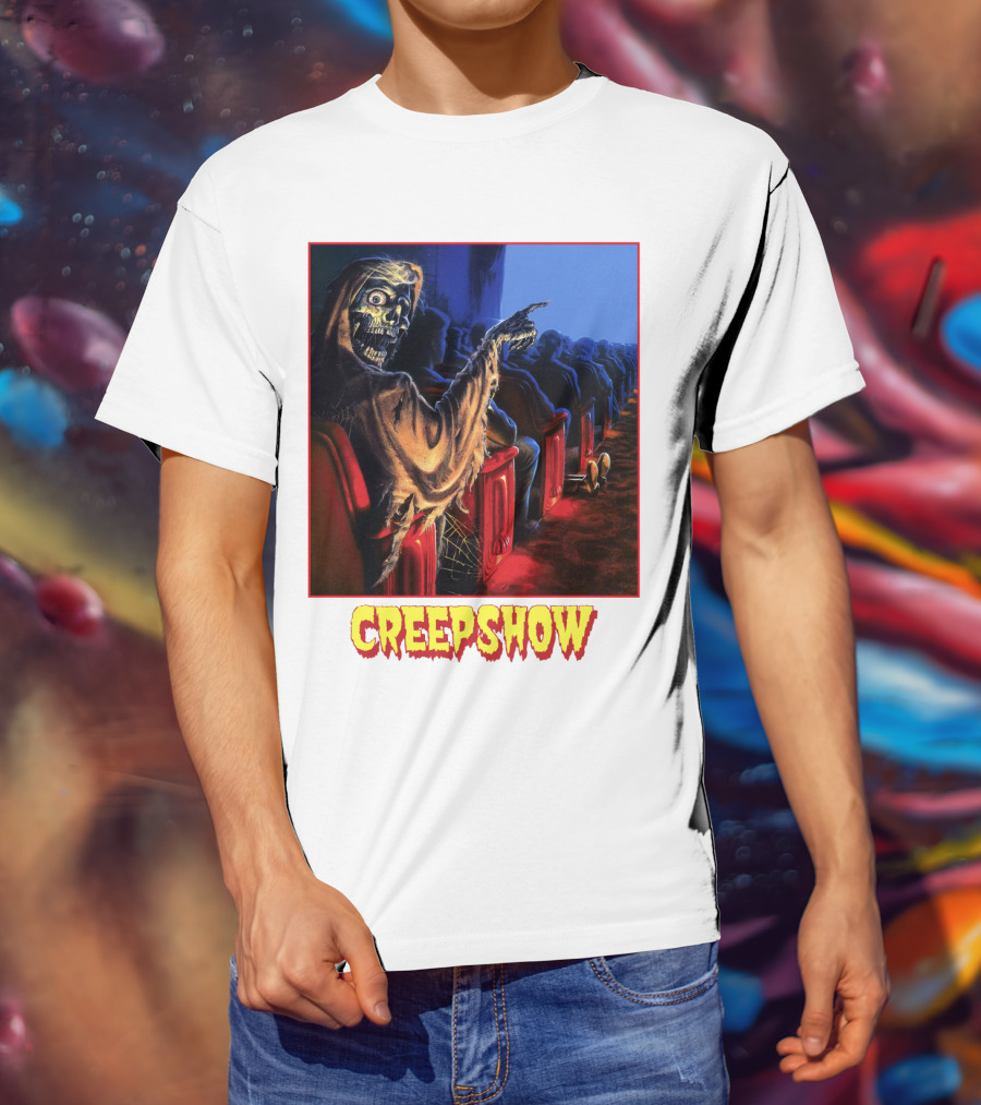 Creepshow Skeleton Ushers Menacing Audience In Theater Scene T-Shirt