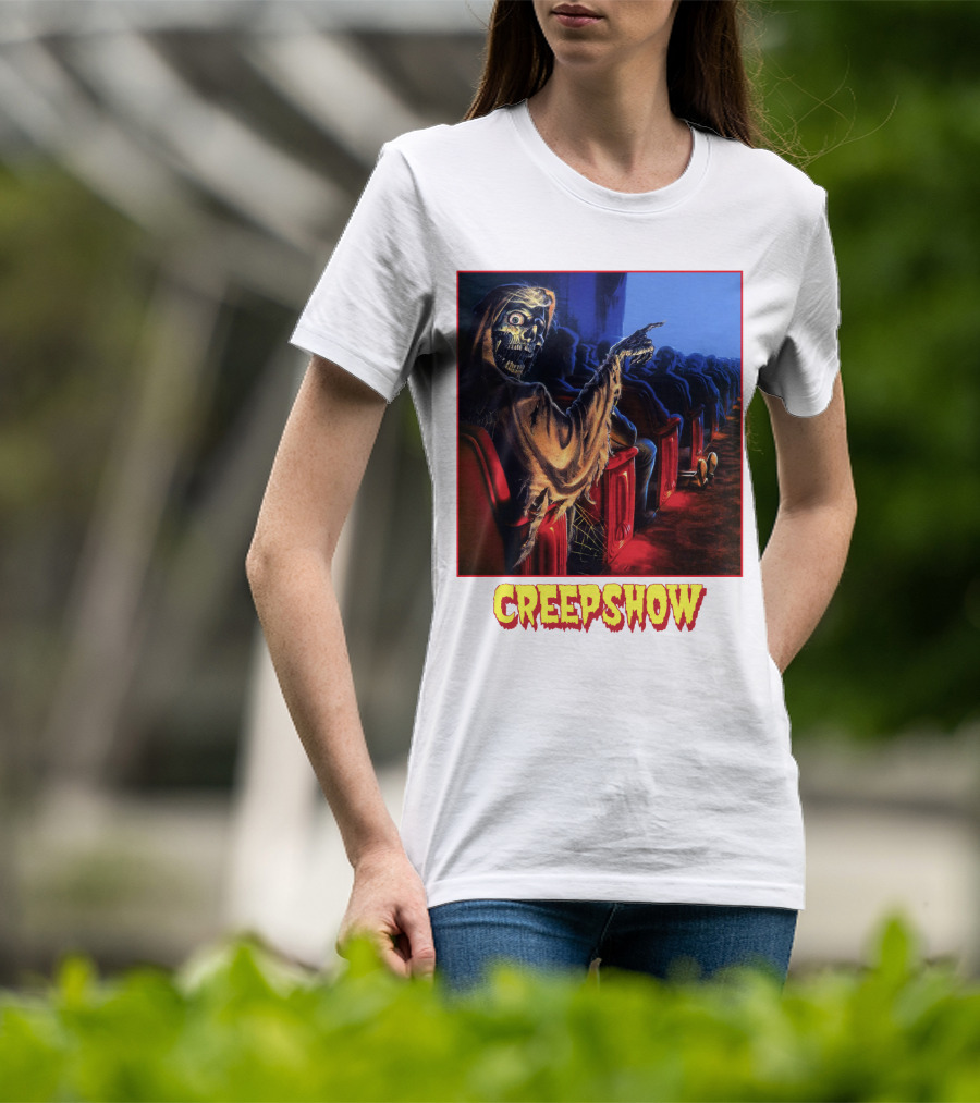 Creepshow Skeleton Ushers Menacing Audience In Theater Scene T-Shirt