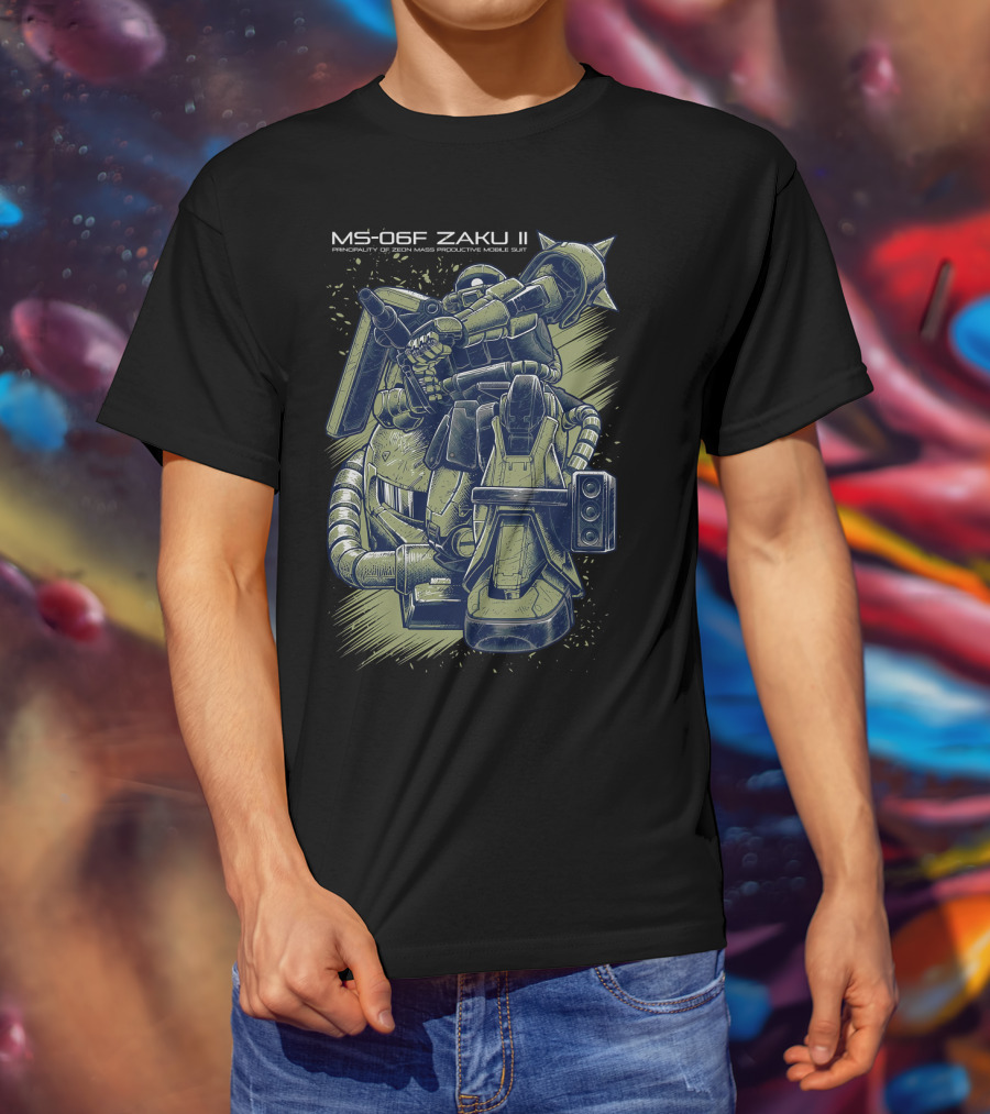 MS-06F Zaku II Principality Of Zeon Mass Production Mobile Suit T-Shirt