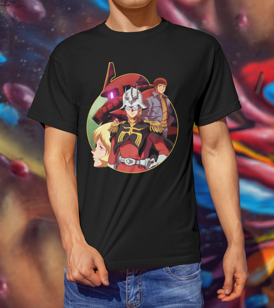 Gundam The Origin Char Aznable And Mobile Suit Anime Characters T-Shirt