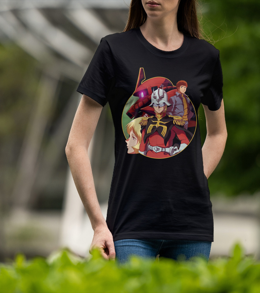 Gundam The Origin Char Aznable And Mobile Suit Anime Characters T-Shirt