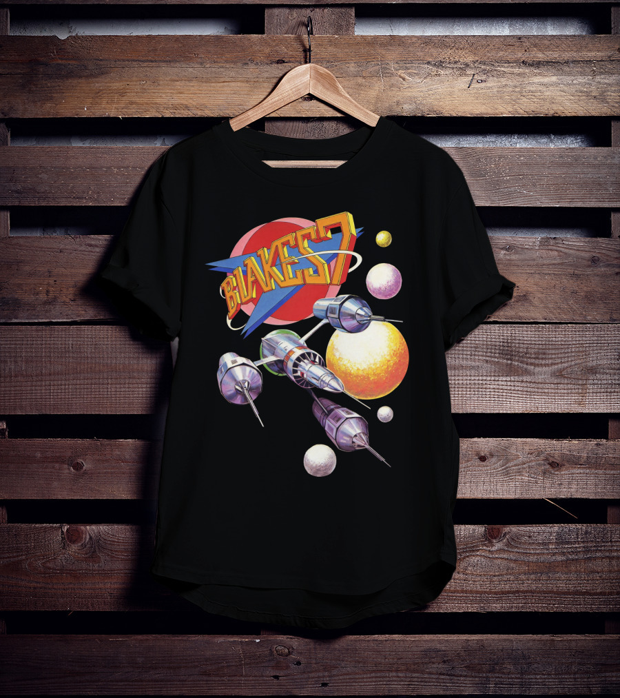 Blake's 7 Annual Retro Sci-Fi Spaceship And Planets T-Shirt