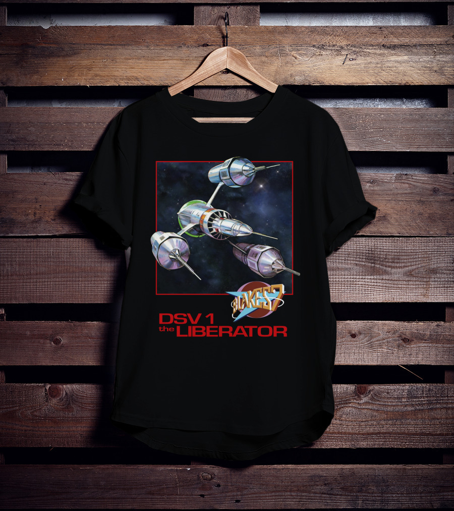 Blake's 7 DSV1 The Liberator Spacecraft In Outer Space T-Shirt