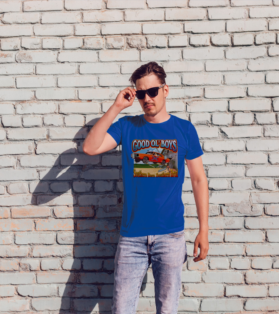 Good Ol' Boys Southern Born Southern Bred Dukes Of Hazzard Car Jump Scene T-Shirt