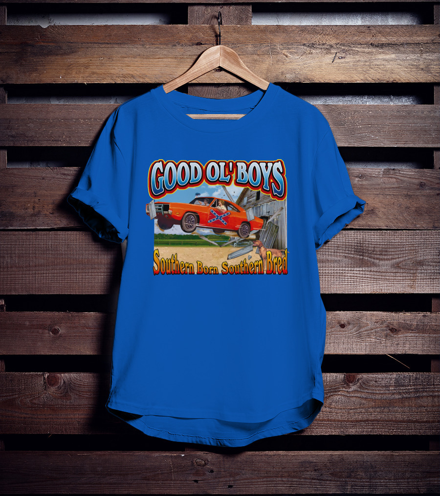 Good Ol' Boys Southern Born Southern Bred Dukes Of Hazzard Car Jump Scene T-Shirt