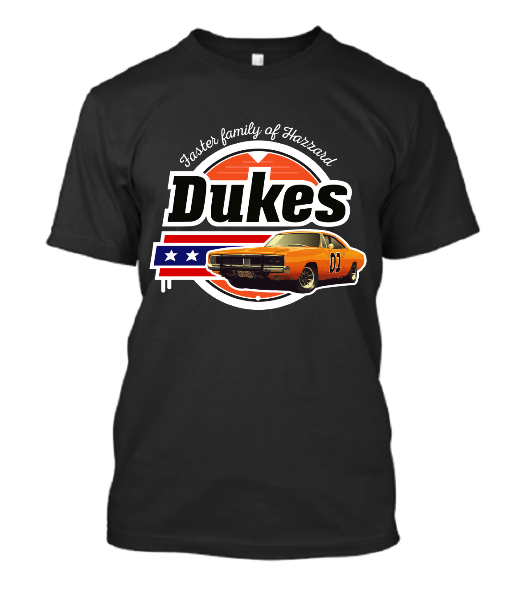 Dukes Faster Family Of Hazzard 01 Car Stars And Stripes Vintage T-Shirt